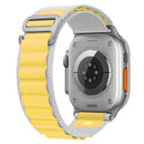 For Apple Watch Ultra 49mm Nylon Watch Band (Yellow + Grey)