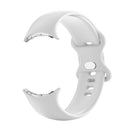 For Google Pixel Watch Single Color Silicone Watch Band Man(White)