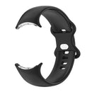 For Google Pixel Watch Single Color Silicone Watch Band Man(Black)