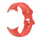 For Google Pixel Watch Single Color Silicone Watch Band Man(Red)