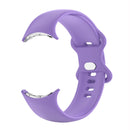 For Google Pixel Watch Single Color Silicone Watch Band Man(Light Purple)