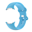 For Google Pixel Watch Single Color Silicone Watch Band Man(Sky Blue)