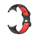 For Google Pixel Watch Two-Color Silicone Watch Band Man(Black Red)