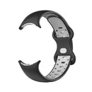 For Google Pixel Watch Two-Color Silicone Watch Band Man(Black Grey)