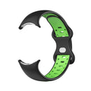 For Google Pixel Watch Two-Color Silicone Watch Band Man(Black Fluorescent Green)