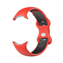 For Google Pixel Watch Two-Color Silicone Watch Band Man(Red Black)