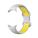 For Google Pixel Watch Two-Color Silicone Watch Band Man(Grey Yellow)