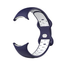 For Google Pixel Watch Two-Color Silicone Watch Band Man(Blue White)