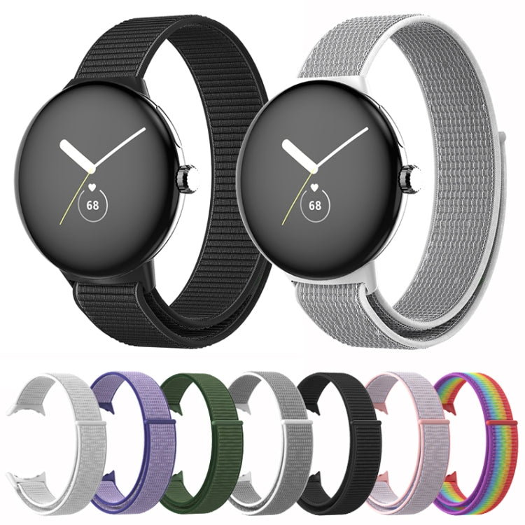 For Google Pixel Watch Nylon Woven Watch Band(Black)