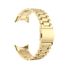 For Google Pixel Watch Three Strains Stainless Steel Metal Watch Band(Gold)