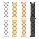 For Google Pixel Watch Three Strains Stainless Steel Metal Watch Band(Gold)