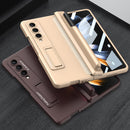 For Samsung Galaxy Z Fold4 GKK Magnetic Hinge Flip Phone Case with Pen Holder & Holder(Green)