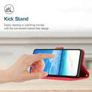 For Motorola Edge 30 Skin Feel Heart Pattern Leather Phone Case With Lanyard(Red)