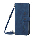 For Motorola Edge 30 Ultra 5G/X30 Pro 5G Skin Feel Heart Pattern Leather Phone Case With Lanyard(Blue)
