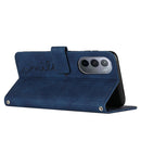 For Motorola Edge 30 Ultra 5G/X30 Pro 5G Skin Feel Heart Pattern Leather Phone Case With Lanyard(Blue)