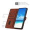 For Motorola Moto G62 5G Skin Feel Heart Pattern Leather Phone Case With Lanyard(Brown)