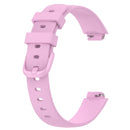 For Fitbit Inspire3 Solid Color Silicone Watch Band, Size:L Size(Lilac Purple)