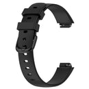 For Fitbit Inspire3 Solid Color Silicone Watch Band, Size:L Size(Black)