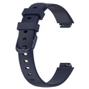 For Fitbit Inspire3 Solid Color Silicone Watch Band, Size:L Size(Dark Blue)