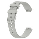 For Fitbit Inspire3 Solid Color Silicone Watch Band, Size:L Size(Rock Grey)
