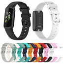 For Fitbit Inspire3 Solid Color Silicone Watch Band, Size:L Size(Black)