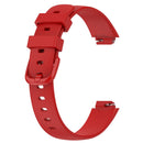 For Fitbit Inspire3 Solid Color Silicone Watch Band, Size:S Size(Red)