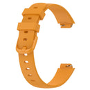For Fitbit Inspire3 Solid Color Silicone Watch Band, Size:S Size(Yellow)