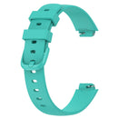 For Fitbit Inspire3 Solid Color Silicone Watch Band, Size:S Size(Teal)