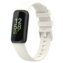 For Fitbit Inspire3 Solid Color Silicone Watch Band, Size:S Size(Apricot)