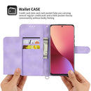 For Xiaomi 12 Pro Skin-feel Flowers Embossed Wallet Leather Phone Case(Purple)
