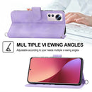 For Xiaomi 12 Pro Skin-feel Flowers Embossed Wallet Leather Phone Case(Purple)