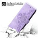 For Xiaomi 12 Pro Skin-feel Flowers Embossed Wallet Leather Phone Case(Purple)