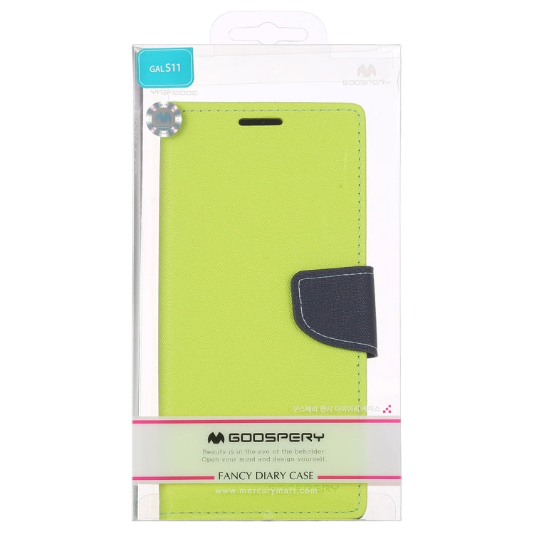GOOSPERY FANCY DIARY For Galaxy S20+ Horizontal Flip PU Leather Case, with Holder & Card Slots & Wallet(Green)
