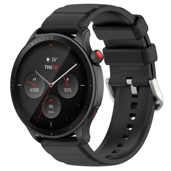 For Amazfit GTR 4 22mm Silicone Watch Band(Black)