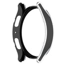 For Samsung Galaxy Watch5 Pro 45mm Hanging Sculpture Two-color Protective Watch Case with Tempered Glass Film(Silver)