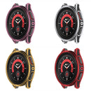 For Samsung Galaxy Watch5 Pro 45mm Hanging Sculpture Two-color Protective Watch Case with Tempered Glass Film(Silver)