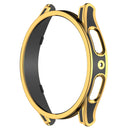 For Samsung Galaxy Watch5 44mm Hanging Sculpture Two-color Protective Watch Case with Tempered Glass Film(Rose Gold)