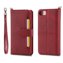 For iPhone 6 / 7 / 8 Multifunctional Detachable Magnetic Horizontal Flip Leather Case with Card Slots & Holder & Wallet & Photo Frame(Red)