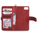 For iPhone 6 / 7 / 8 Multifunctional Detachable Magnetic Horizontal Flip Leather Case with Card Slots & Holder & Wallet & Photo Frame(Red)