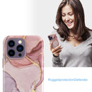 For iPhone 14 Pro Max Varnishing Water Stick TPU + Hard Plastic Phone Case(10033 Marble)