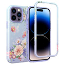 For iPhone 14 Pro Varnishing Water Stick TPU + Hard Plastic Phone Case(10046 Flower)