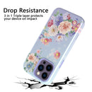 For iPhone 14 Pro Varnishing Water Stick TPU + Hard Plastic Phone Case(10046 Flower)