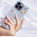 For iPhone 14 Pro Varnishing Water Stick TPU + Hard Plastic Phone Case(10046 Flower)