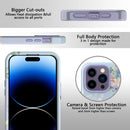 For iPhone 14 Pro Varnishing Water Stick TPU + Hard Plastic Phone Case(10046 Flower)