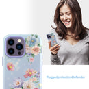 For iPhone 14 Pro Varnishing Water Stick TPU + Hard Plastic Phone Case(10046 Flower)