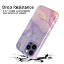 For iPhone 14 Pro Varnishing Water Stick TPU + Hard Plastic Phone Case(10027 Marble)