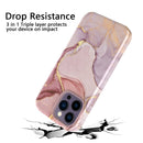For iPhone 14 Pro Varnishing Water Stick TPU + Hard Plastic Phone Case(10033 Marble)