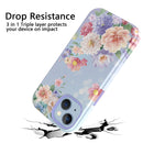 For iPhone 14 Varnishing Water Stick TPU + Hard Plastic Phone Case(10046 Flower)