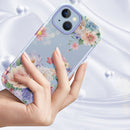 For iPhone 14 Varnishing Water Stick TPU + Hard Plastic Phone Case(10046 Flower)