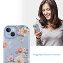 For iPhone 14 Varnishing Water Stick TPU + Hard Plastic Phone Case(10046 Flower)
